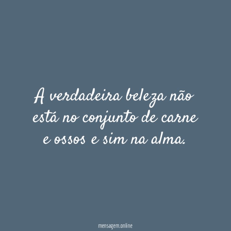 A verdadeira beleza não está no conjunto de