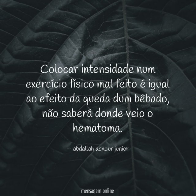 Colocar intensidade num exercício físico mal feito é