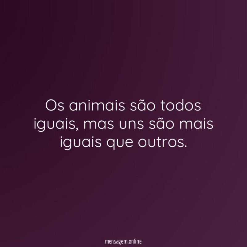 Os animais são todos iguais