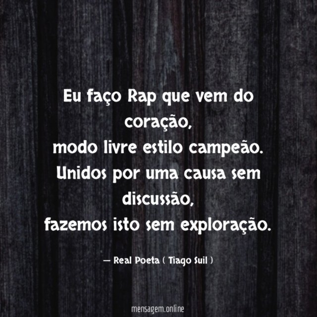 Eu faço Rap que vem do coração