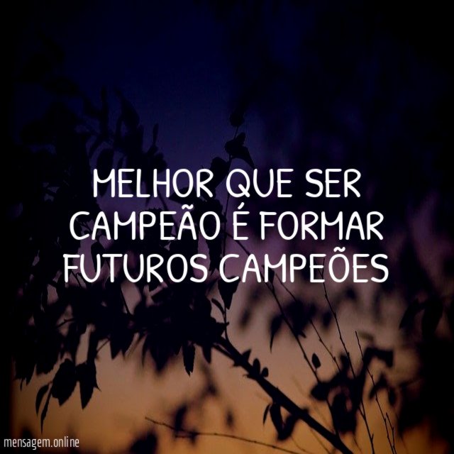 MELHOR QUE SER CAMPEÃO É FORMAR FUTUROS CAMPEÕES"