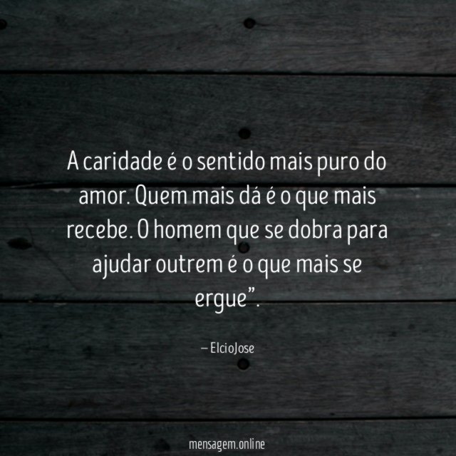 A caridade é o sentido mais puro do amor