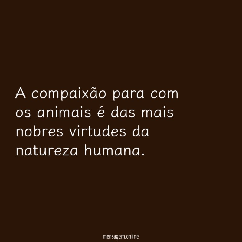 A compaixão para com os animais é das