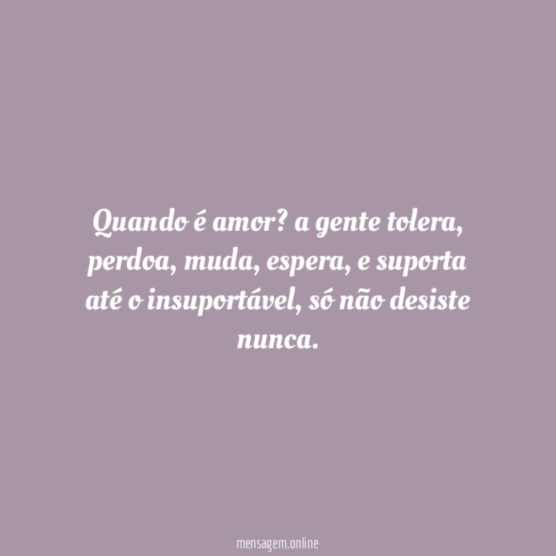Quando é amor