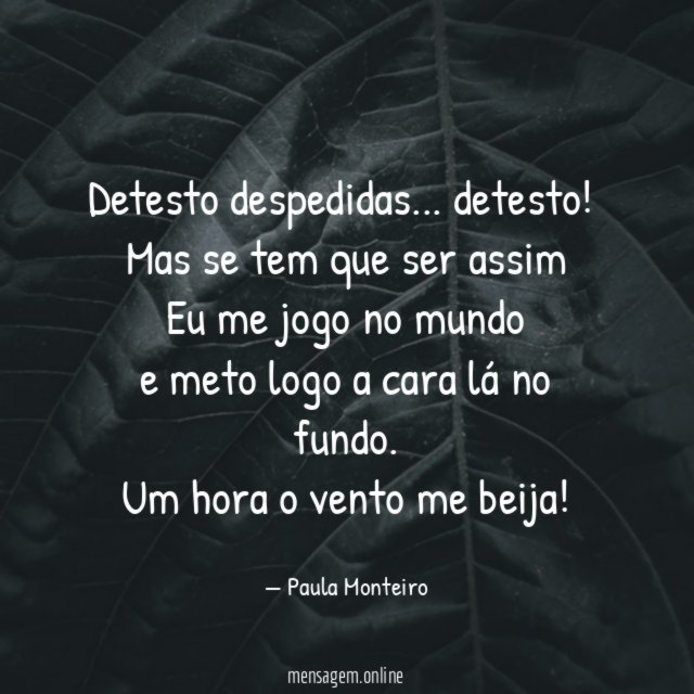 Detesto despedidas