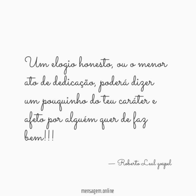 Um elogio honesto