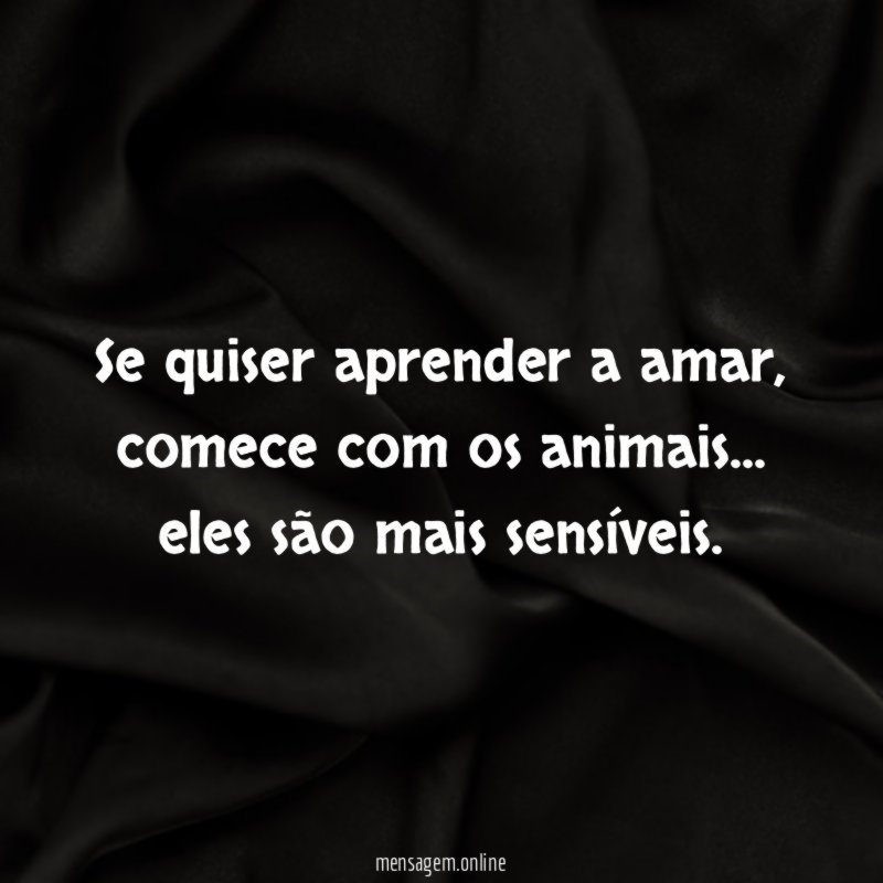 Se quiser aprender a amar