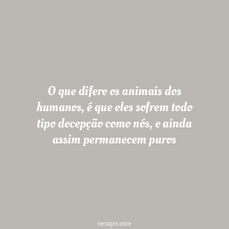 O que difere os animais dos humanos