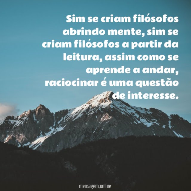 Sim se criam filósofos abrindo mente