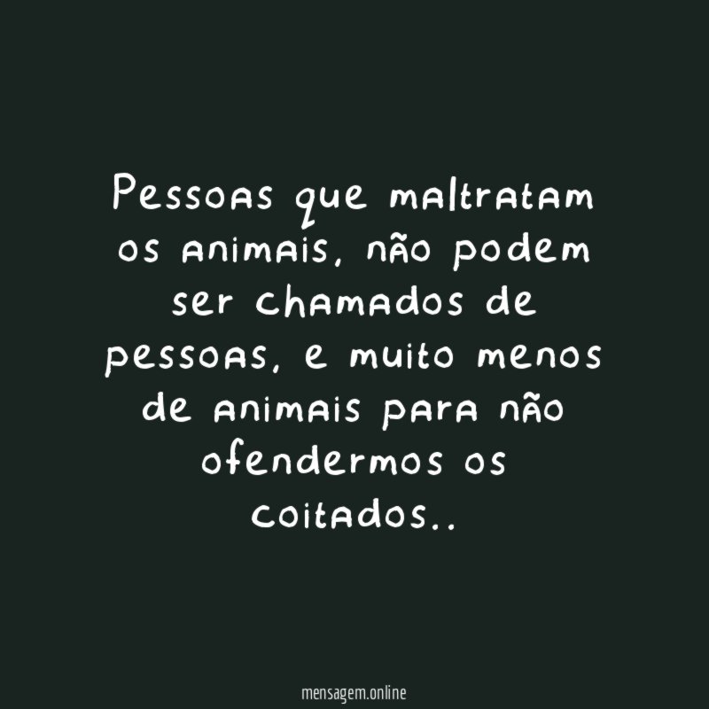Pessoas que maltratam os animais