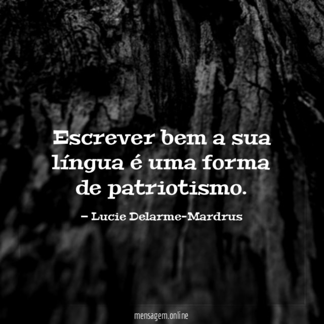 Escrever bem a sua língua é uma forma de patriotismo