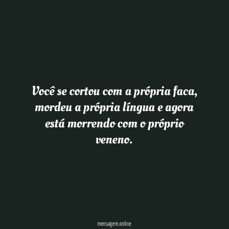 Você se cortou com a própria faca