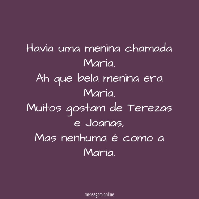 Havia uma menina chamada Maria