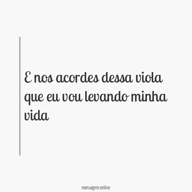 E nos acordes dessa viola que eu vou levando minha vida