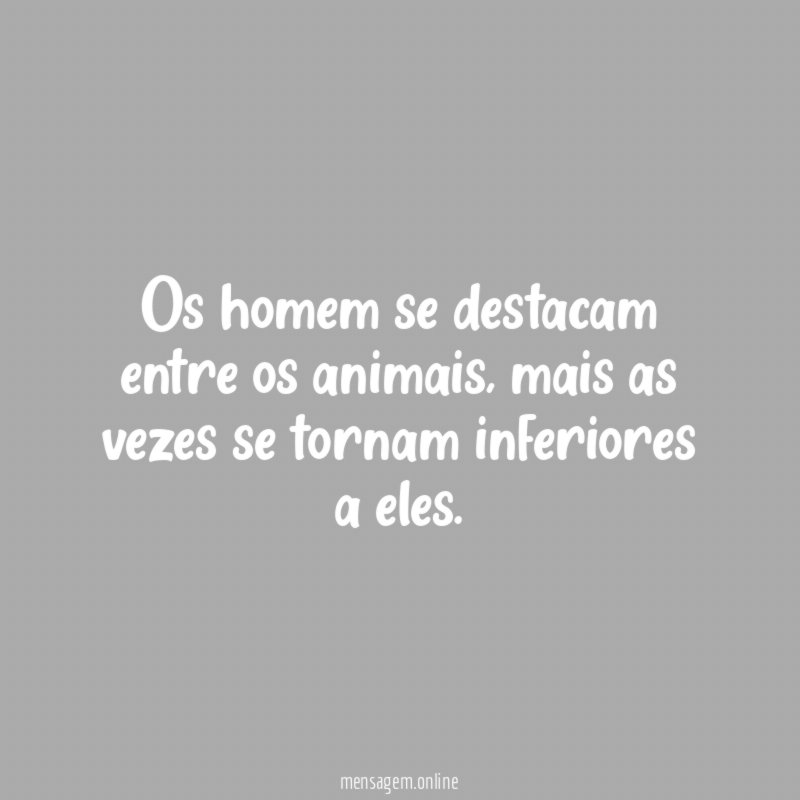 Os homem se destacam entre os animais