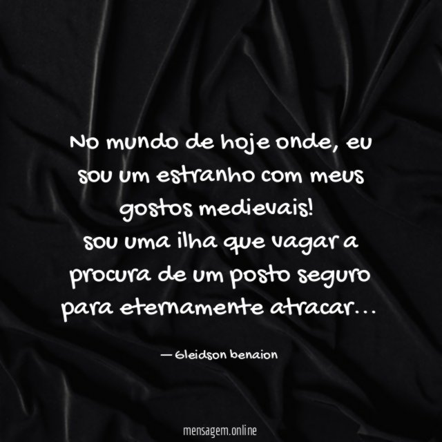 No mundo de hoje onde