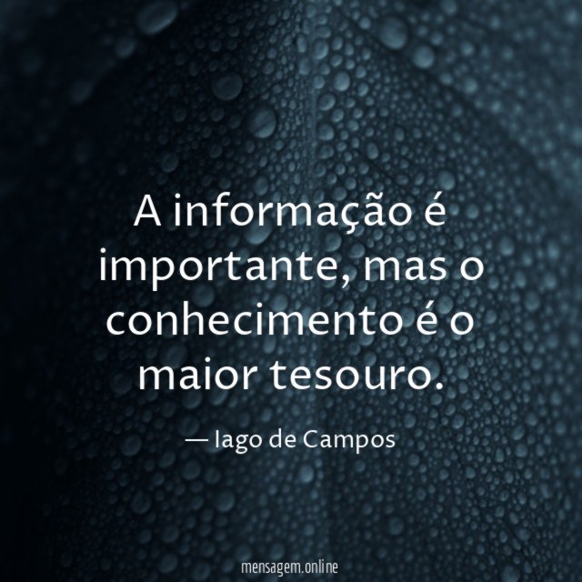 A informação é importante