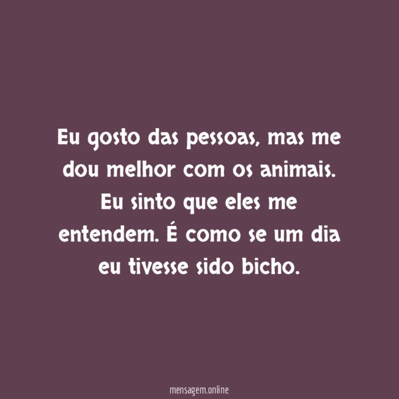 Eu gosto das pessoas