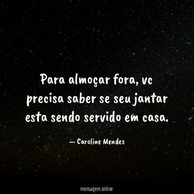 Para almoçar fora