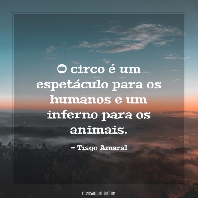 O circo é um espetáculo para os humanos