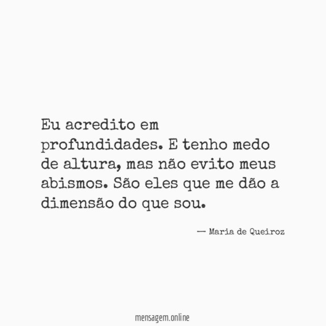 Eu acredito em profundidades