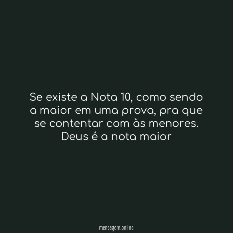 Se existe a Nota 10