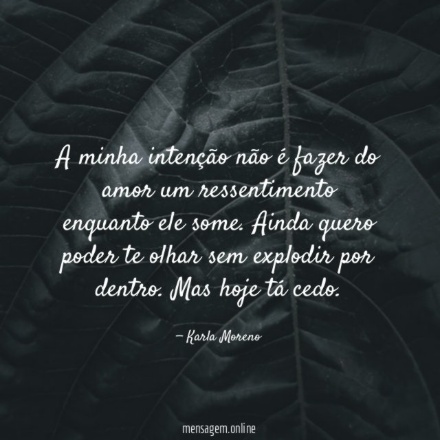 A minha intenção não é fazer do amor