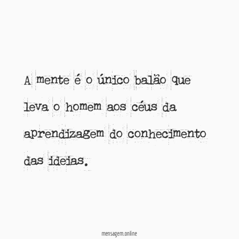 A mente é o único balão que leva