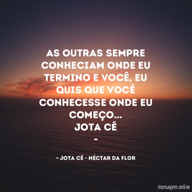 as outras sempre conheciam onde eu termino e você, eu quis que você conhecesse onde eu começo…