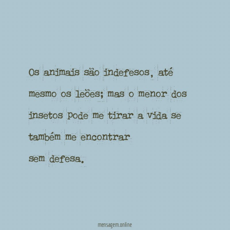 Os animais são indefesos