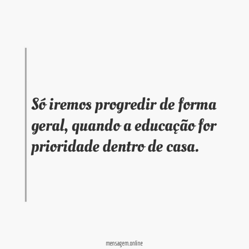 Só iremos progredir de forma geral