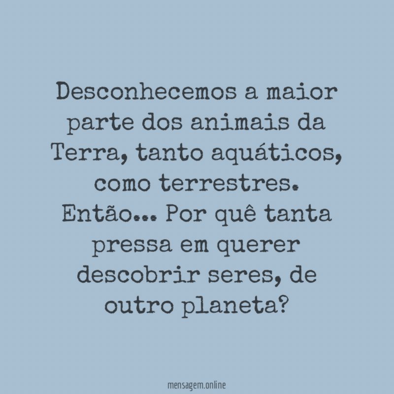 Desconhecemos a maior parte dos animais da Terra
