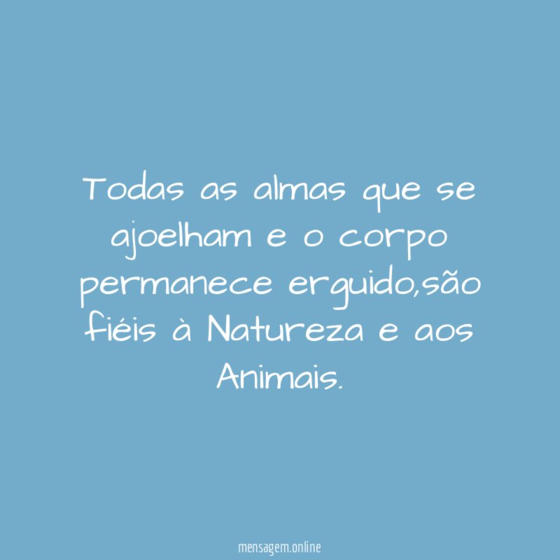 Todas as almas que se ajoelham e o corpo permanece erguido