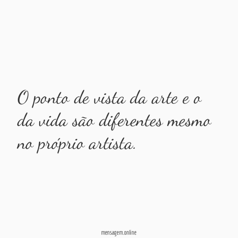 O ponto de vista da arte