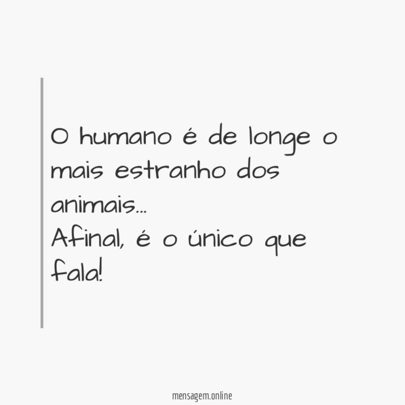 O humano é de longe o mais estranho dos animais