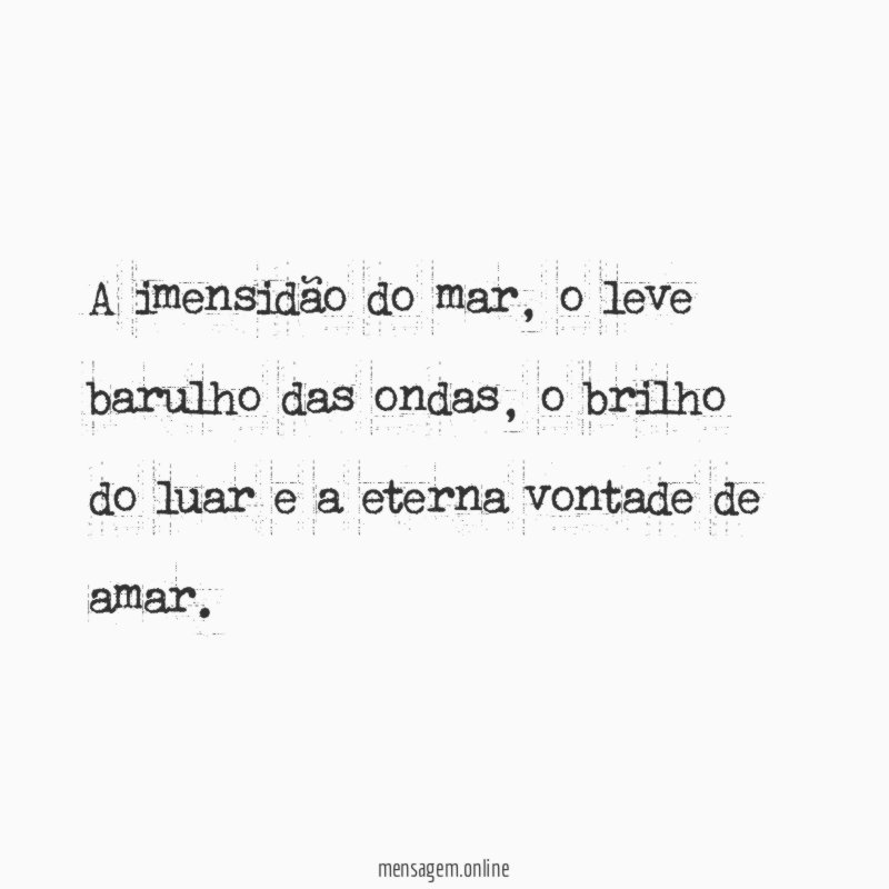 A imensidão do mar