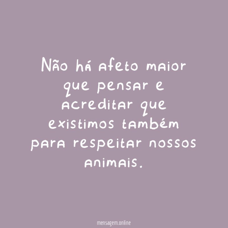 Não há afeto maior que pensar e acreditar