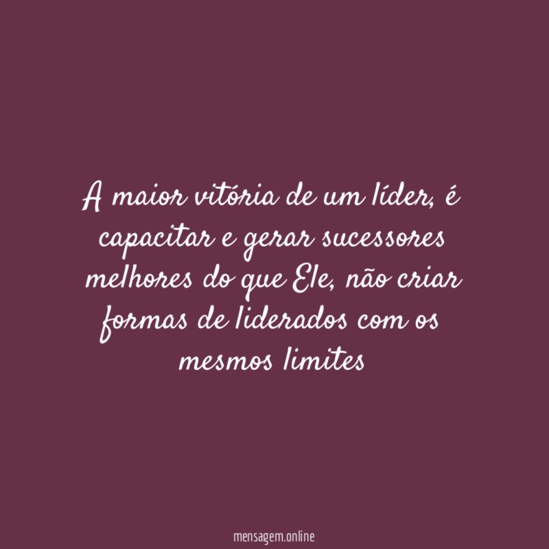 A maior vitória de um líder