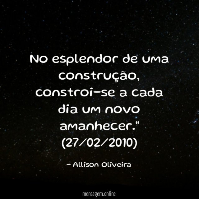 No esplendor de uma construção