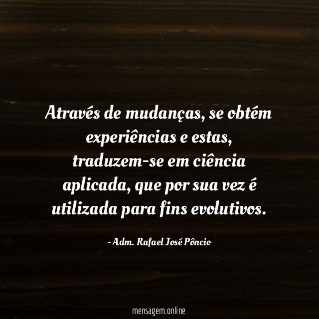 Através de mudanças