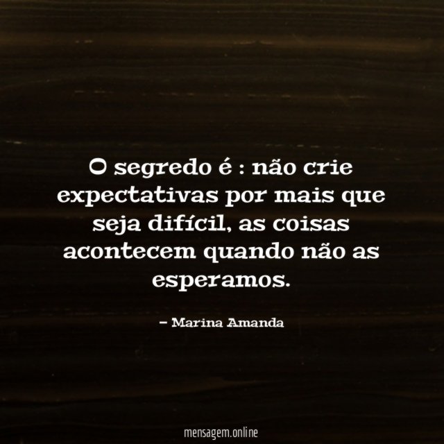O segredo é