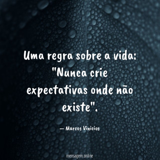 Uma regra sobre a vida