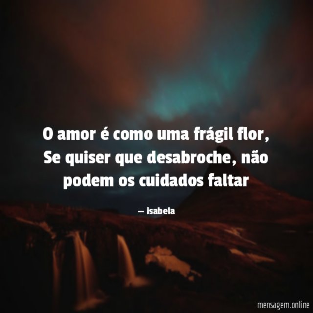 O amor é como uma frágil flor