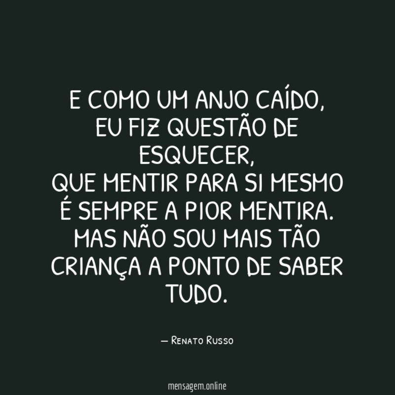E como um anjo caído
