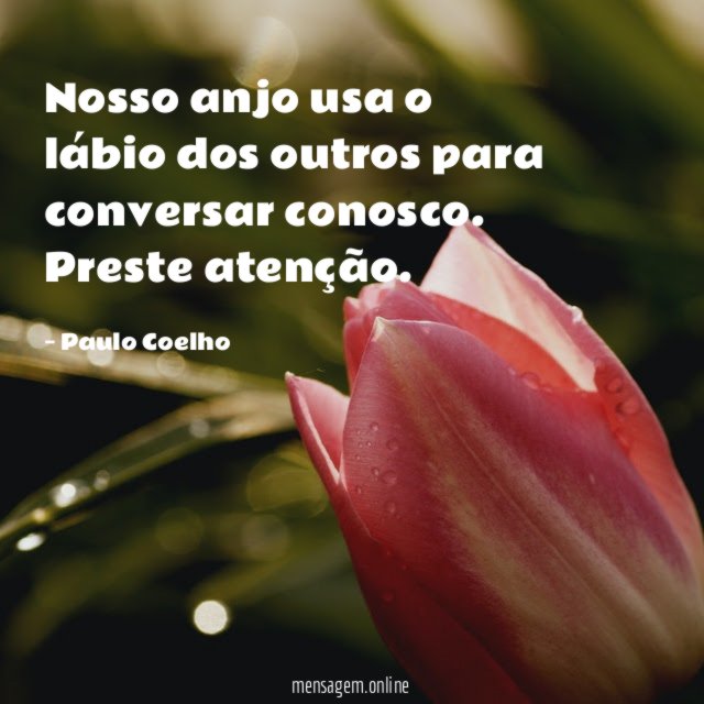 Nosso anjo usa o lábio dos outros para conversar conosco