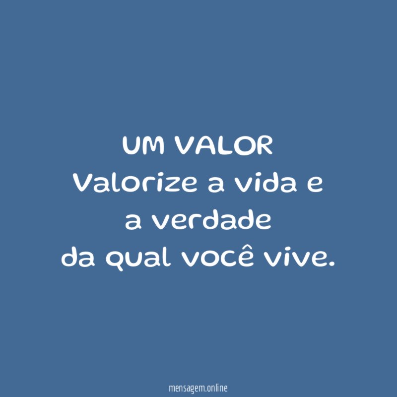 UM VALOR