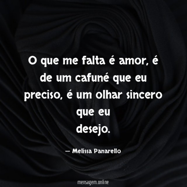 O que me falta é amor