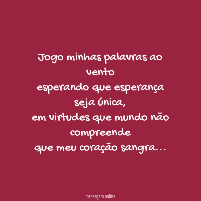 jogo minhas palavras ao vento esperando que esperança seja única