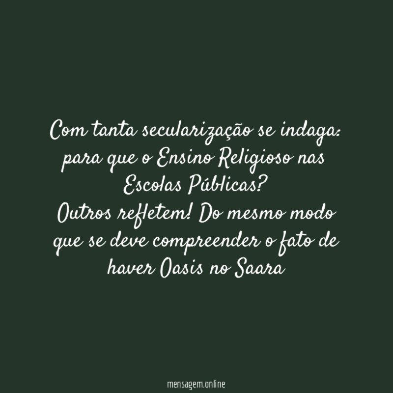 Com tanta secularização se indaga