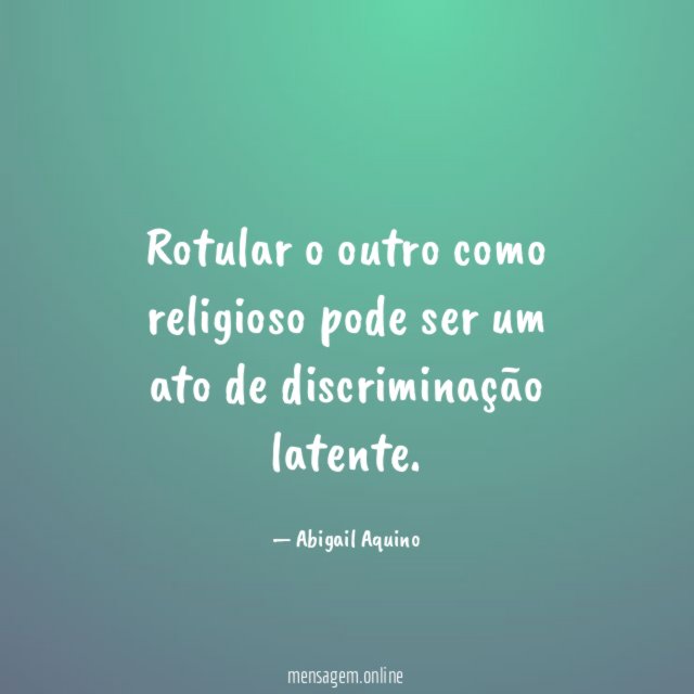 Rotular o outro como religioso pode ser um